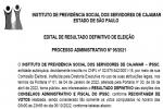 Edital Divulgação resultado definitivo eleição Conselhos Administrativo e Fiscal IPSSC 2022.